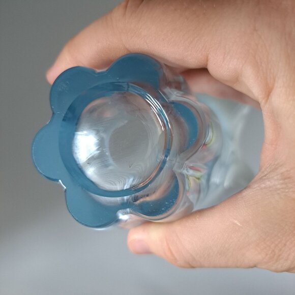 Duncan Miller Glass Canterbury Opalescent Blue Ruffled Rim Vase - Picture 11 of 14